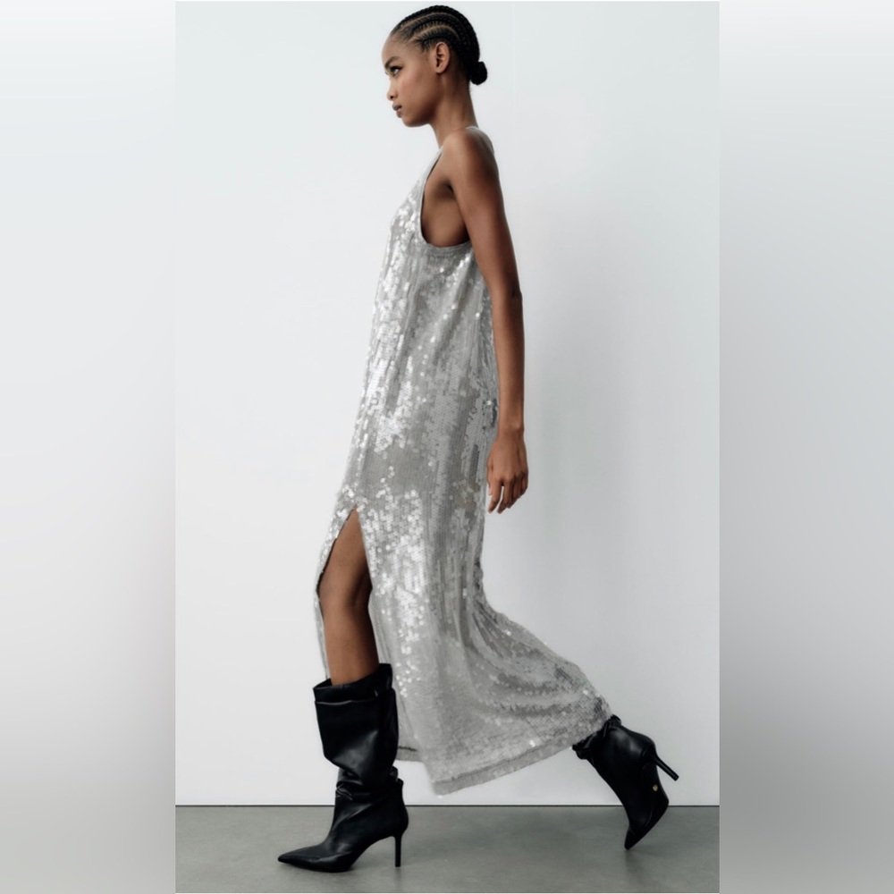 NWT ZARA SEQUIN DRESS - Picture 4 of 11